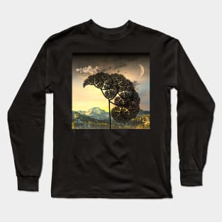 Landscape with Fractal Tree Long Sleeve T-Shirt